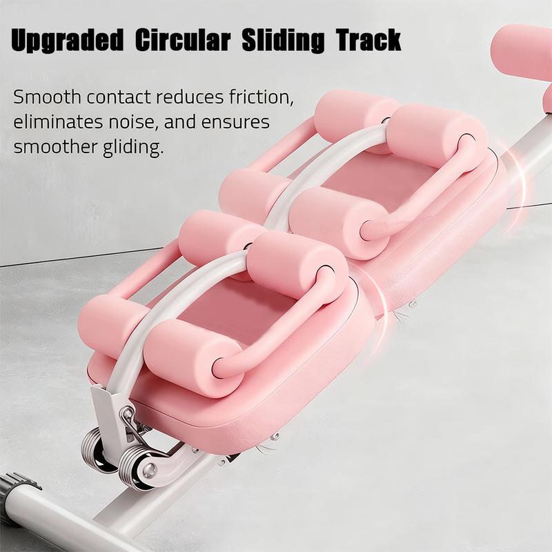 FURICA Adjustable Ab Trainer Machine with LCD Monitor Foldable Core Trainer for Arms Legs & Butt Shaping 8-Level Height Adjustment 3-Level Incline Automatic Calorie Tracking 550 LBS Capacity