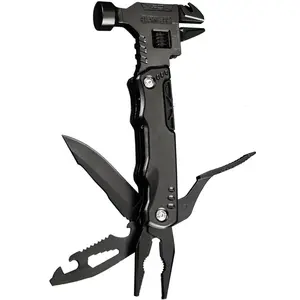 16-in-1 Multitool - Compact DIY Survival Multi Tool With Screwdriver Pliers Bottle Key Knife Adjustable Wrench, Perfect Valentine'S Day Gift For Dad And Boyfriend Cool Gadgets Camping Gear Pocket Tool Hammer Multitool