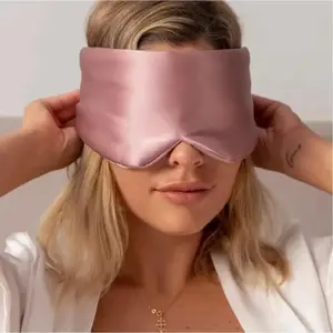 Silk Eye Mask, Breathable Comfortable Sleeping Eye Cover, Sleep Aid Accessory for Home & Travel, Sleep Aid Products, Hypoallergenic Fabric