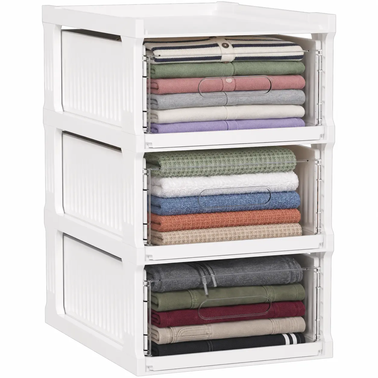 Lifewit Stackable Storage Drawer System with Slide-Out Bins, Multifunctional Closet Organizer Racks for Bathroom, Kitchen, Gift Ideas