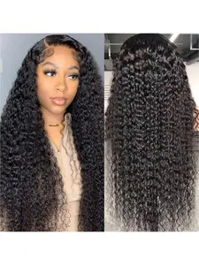 Deep Wave 5x5 HD Lace Closure Wigs Human Hair Invisible Strap Bleached Konts Glueless Wigs Human Hair Pre Plucked Pre Cut  Deep Wave Closure Wigs Glueless Curly Wigs
