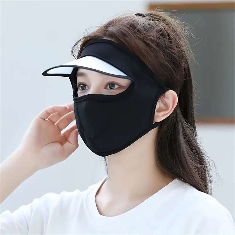 Women's Casual Full-Face Sun Mask, Breathable Polyester Face Scarf with an Adjustable Strap and Elastic Fit for Outdoor Cycling, Breathable Face Scarf