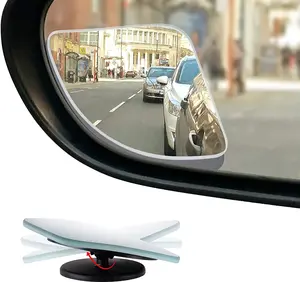 2 Pack - Fan Shaped 2.5" Verivue Mirrors Blind Spot Mirror for Car, Universal Fit, HD, Stick on, Frameless, Convex, Wide Angle, Rear View Mirror