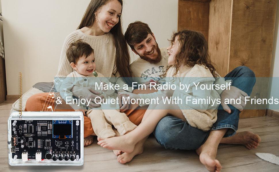 DIY Two-Way Walkie-Talkie Radio Kit Soldering Kits, 2 Pack Walkie-Talkie Soldering Projects, FM Radio DIY Kit for College High School Education