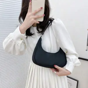 Chic Nylon Crossbody Dumpling Bag - Perfect for Teens, College, and Work