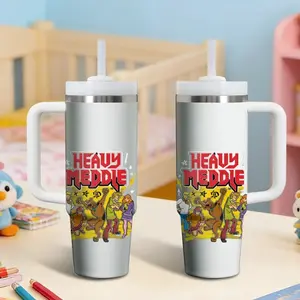 Classic Cartoon S-Scooby Doo Vacuum Flasks 40oz Stainless Steel Vacuum Insulated Tumbler with Handle and Straw - Leak Resistant Travel Coffee Mug - Keeps Cold for 24 Hours - Cupholder Friendly Water Cup for Gym and Office