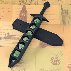 Guardian Dice Sword Set, Polyhedral Dice Set, Role Playing Game Accessories, Includes Dice Storage, D&d Dice Rolling Station, Ideal for 14+ Board Game Lovers