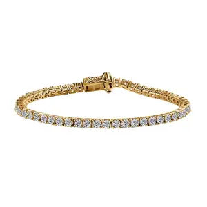 3MM Moissanite Diamond 14K Gold Tone Tennis Bracelet