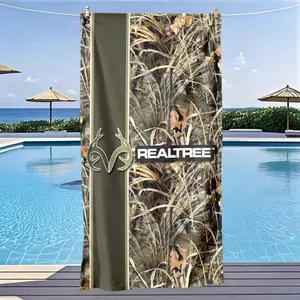 Realtree Camouflage Beach Towel, Quick-Dry Soft Polyester, Multi-Purpose for Yoga, Travel, Swimming & Camping, Ideal Gift & Large Size, Reusable Polyester Towel, Travel Towels