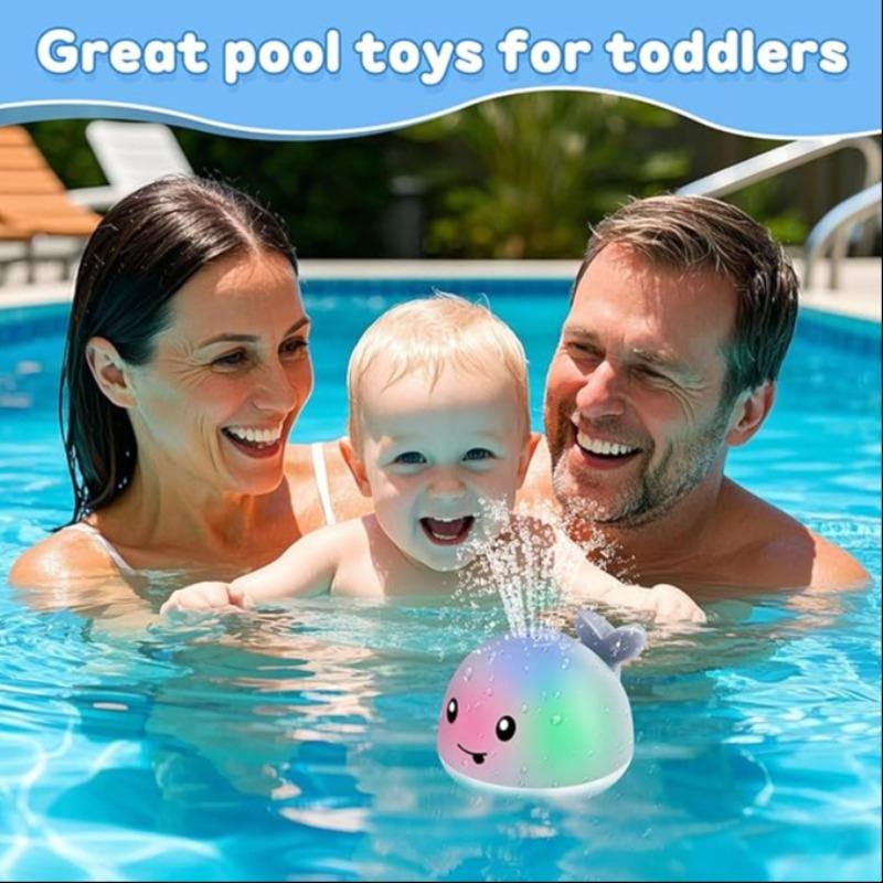 Whale Bath Toy Water Sprayer Glowing Water Play Toy Automatic Color Changing Suitable for 1-3 Years Old Children, Makes Bath Time More Enjoyable dinosaur bath toy