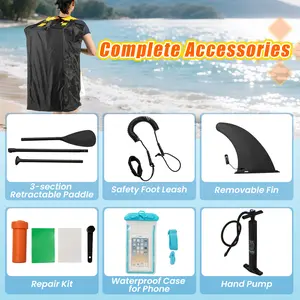 COSTWAY - 11 Feet Premium SUP Inflatable Stand Up Paddle Board with Accessories-L