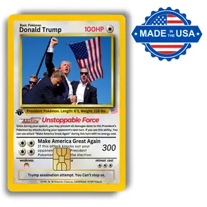 Trump Pokemon Styled Card Decal Credit Card Cover Vinyl Skin Sticker - Credit Card Accessory