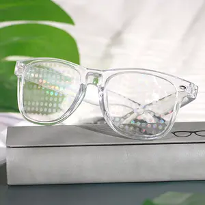 Rainbow Diffraction Glasses Clear Frame Colorful Light Effect Fashion Eyewear for Men Women Party Gifts Stylish Trendy Sunglasses
