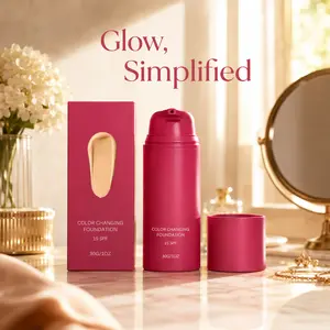 Color-Changing Liquid Foundation SPF15 Lightweight Skin Tint Formula Concealer Cosmetic HD Skin Tone Base Full Coverage Vegan Concealer Summer Finish Makeup Gift