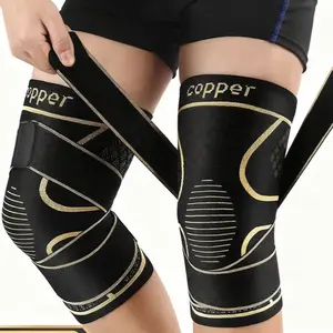 Copper Ion Sports Knee Braces Circular Compression Shock Absorb for Basketball Cycling Hiking Copper Ion Sports Knee Braces Circular Compression Shock Absorb for Basketball Cycling Hiking