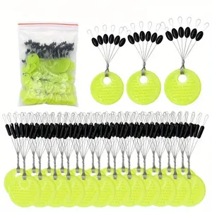 10Group Set Rubber Silicon Space Bean Sea Carp Fly Fishing Black Rubber Oval Stopper Fishing Float Fishing Bobber Fishing Gear Accessories