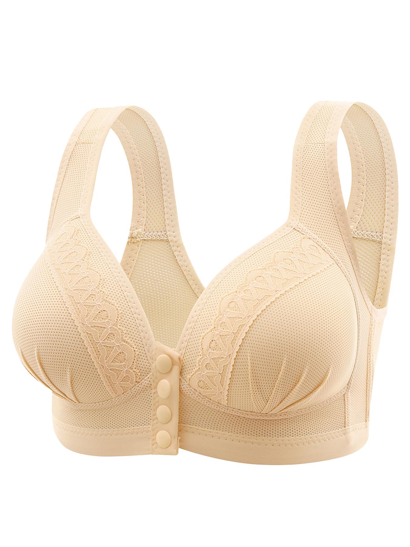 1/3/6PCS Women's Push-Up Jacquard Bra Front Closure Bras Posture Full Coverage Underwire Unlined Seamless Bra for Daily Wear All Seasons, Push bra,Womenswear, Unlined Bra, Wireless Underwear Bras