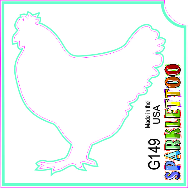 212 MAIN Ruby Red Glitter Finish Tattoo Stencil (G149-2) - 1.5x2.3x2.3 in, 2-Ply Chicken Shape, Easy to Apply, FDA Safe, 100-Pack for Men's Costumes, Special Occasions