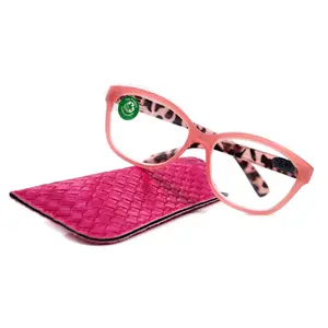 Savannah, (Premium) Reading Glasses, Fashion Reader, Square, (Pink. Brown Tortoise Shell) Spring Temple. Full Reader Lens. NY Fifth Avenue Unisex Lightweight