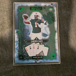 PRC Wild Card 1/3 Cameron Ward Football Trading Card with Aces and Four of Spades Design Mia Hurricane Color Match