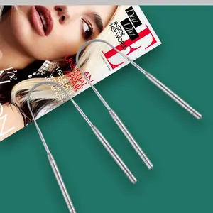 Adult Tongue Cleaner, 3pc Stainless Steel Tongue Scraper, Portable Tongue Cleaning Tool, Tongue Scrapers Set, Oral Hygiene Tool for Bad Breath, Tongue Coating, Mouth Clean, Professional Oral Cleaning Tool for Home and Travel Use