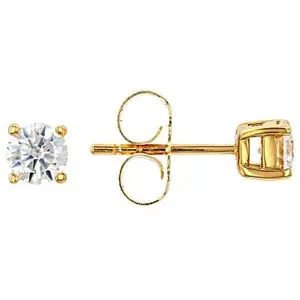 JTV Moissanite 14k Yellow Gold Over Sterling Silver Studs .66ctw DEW.