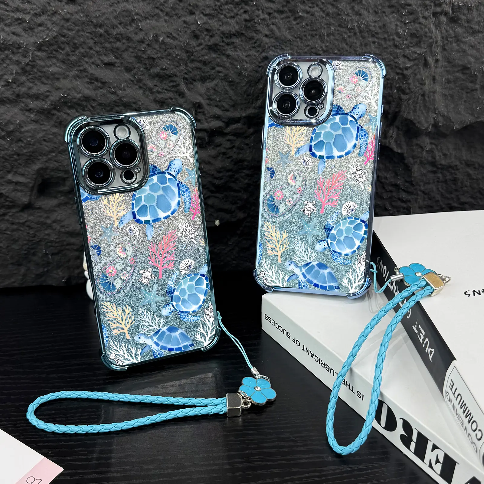 Cute Turtle Pattern Four Corner Anti-Fall Phone case for iPhone Samsung Galaxy 17Pro Max Air 16Plus 15 14 13 12 11 XR XS S26 S25 S24 S23 S22 cases, Transparent cover, Non-Yellowing, Shockproof Soft Silicone, Gifts for girls.