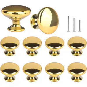 Drawer Knobs Polished Chrome Cabinet Hardware Round Mushroom  Cabinet Knob Pull Handle 30mm/1.18" for Kitchen Cupboard Furniture Chest Door Dresser Bathroom (10pack)