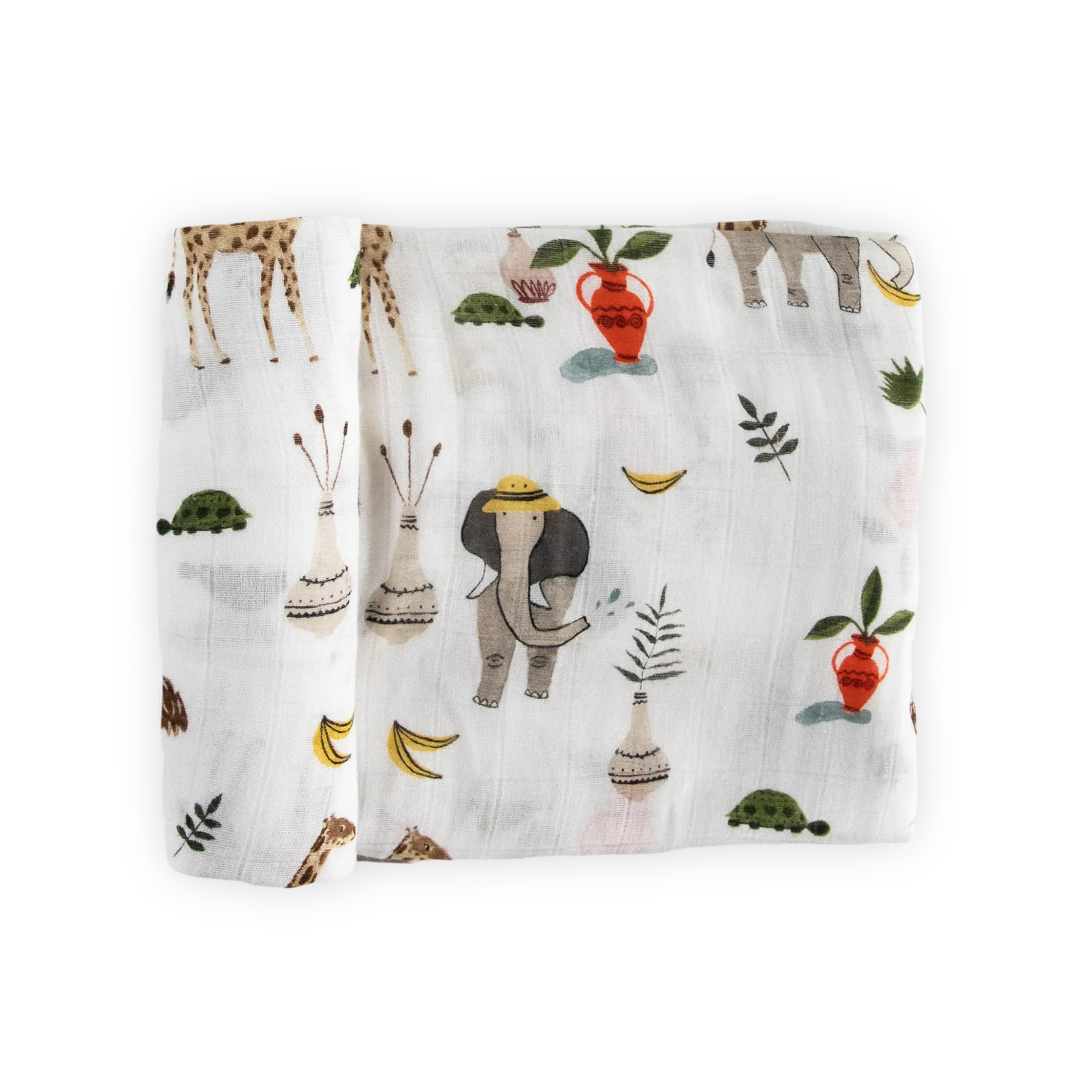 Deluxe Muslin Swaddle Blanket - Safari Social, Breathable Soft, Lightweight Cozy, Skin Friendly, Silky Bedding Linen Throw, Breathable Soft Blanket, Lightweight Cozy Blanket