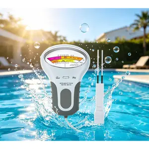 Digital pH & CL2 Chlorine Water Quality Tester, Portable Electric Water Quality Measurer Meter for Swimming Pool Spa Hot Tub, Accurate Readings Monitor 1.2-1.7ppm Chlorine 7.2-7.8pH Level Prevent Skin Bacteria Infections Keep Water Safe & Balanced