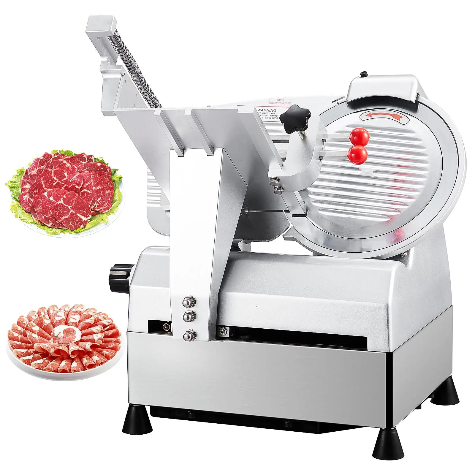 GARVEE Automatic Meat Slicer, 550W Commercial Deli Slicer with 10" Stainless Steel Removable Blade, 0-17mm Adjustable Thickness for Cheese Bread Slicer