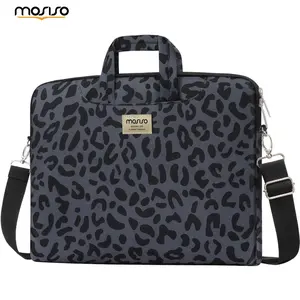 MOSISO Leopard Grain Laptop Shoulder Bag 13–16 Inch, Stylish Computer Briefcase with Handle & Adjustable Strap, Shockproof Laptop Sleeve Compatible with MacBook Air/Pro, Dell, HP, ASUS, Business Travel Work School