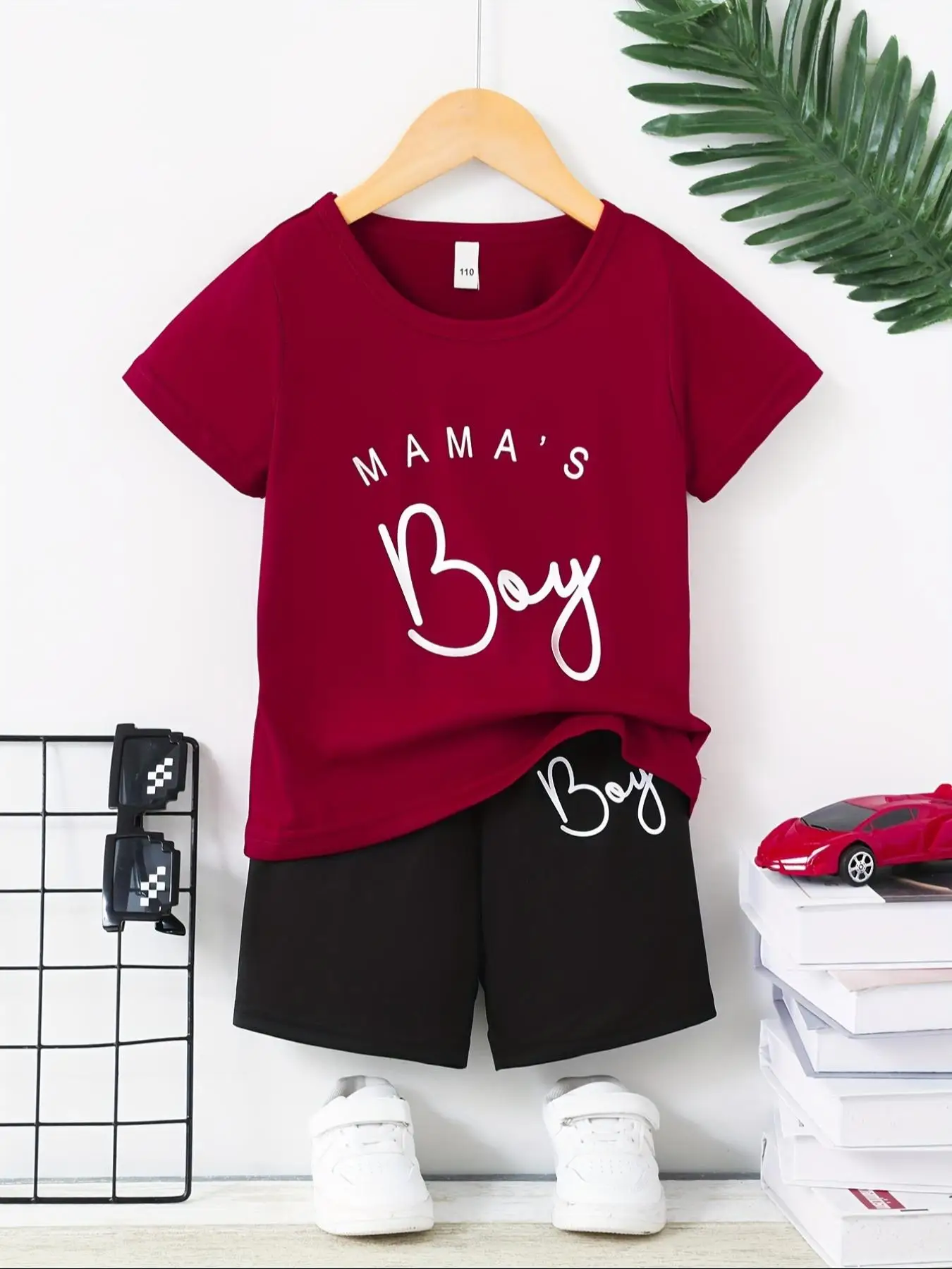 Two-piece Set Boy's Letter Print Short Sleeve Tee & Shorts, Casual Round Neck T-shirt & Shorts for Summer, Kids Clothes for Daily Wear, Clothing