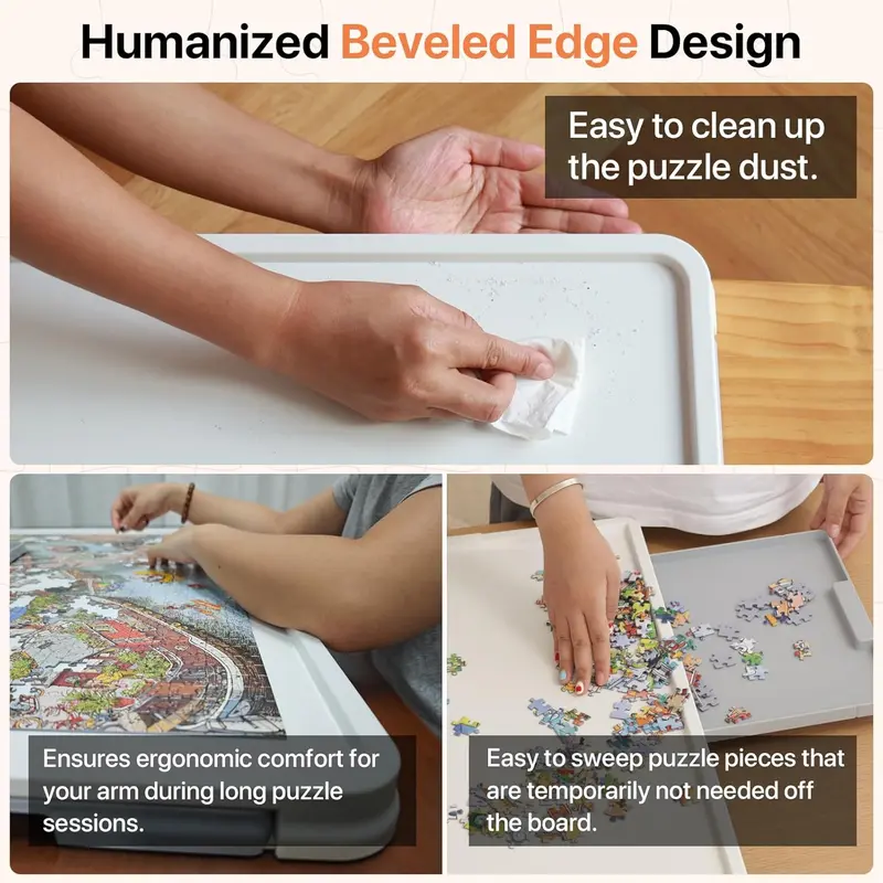 Playboda 1000-1500 Pieces Rotating Plastic Puzzle Board with Drawers and Cover, Portable Jigsaw Puzzle Table for Adults, Lazy Susan Spinning Puzzle Boards (Patent Design) puzzle board Durable 2