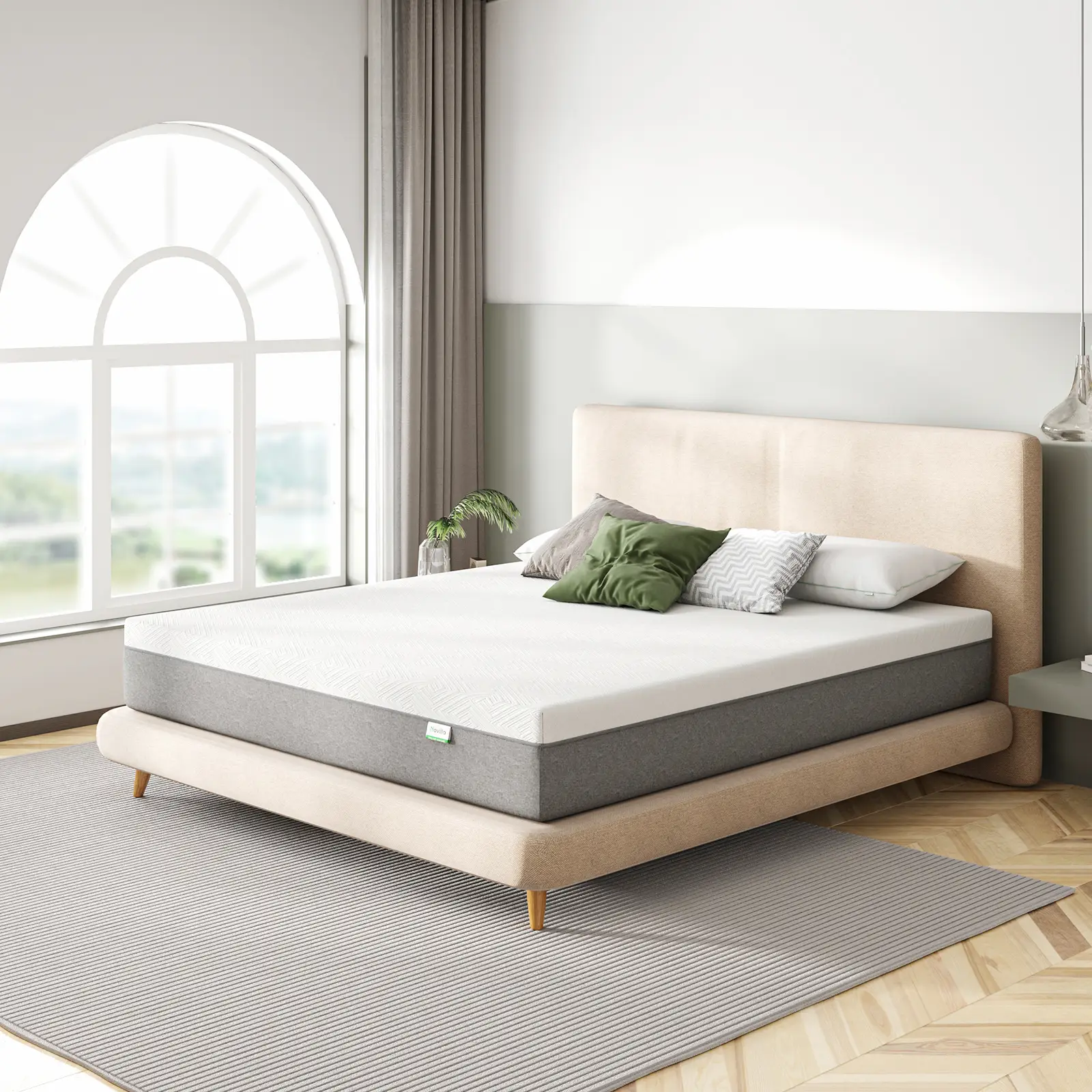 Novilla Gel Memory Foam Mattress&Fiberglass-Free - Medium Plush Feel with Motion Isolating, Bliss, King/Queen/Full/Twin, Egg Crate Design, 10/12 Inch