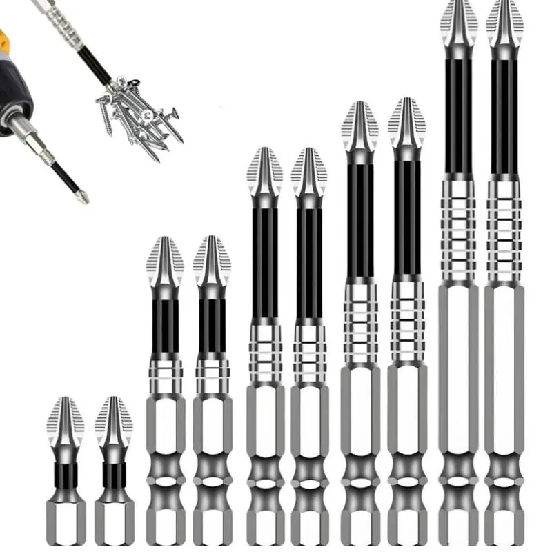 High-strength magnetic screwdriver bit set, K5 impact-resistant and non-slip drill bits - suitable for home repair/DIY, non-slip electric screwdriver bit set, power tool accessory.