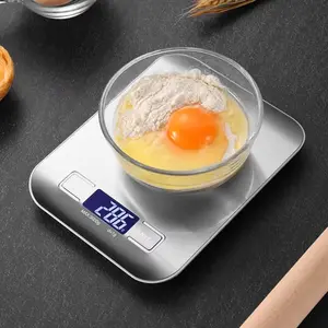 5kg/1g Multifunction Electric Digital Kitchen Food Scale LCD Display, High Precise Waterproff Measuring Scale Stainless Steel