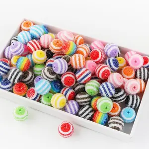 20mm Striped Design Bead, Colorful Bead for DIY Craft, DIY Accessories for Bag Pendant, Car Pendant, Keychain, Bracelet, Necklace