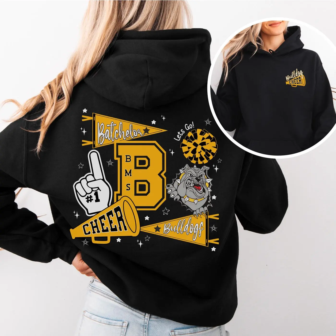 School Team Cheer Hoodie Custom Team Name Mascot Colors Game Day Cheerleading Sweatshirt Cheer Mom Football Season Sweater Cheerleader Gift