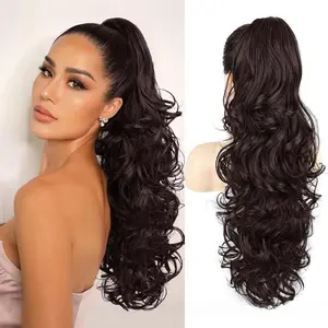 Fluffy Big Wave Claw Clip Ponytail, Extension Invisible Curly Pear Flower Wave Synthetic Hairpiece for Women Daily Wear and Cosplay, Good for Beginner, Mother's Day Gifts, Women's Hair Wig