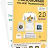 TransOurDream Upgraded Formula Iron-On Heat Transfer Paper for Light Fabrics - 20 Sheets (8.5x11), 4 Teflon Sheets, No Mirror Print & Cut, Beginner-Friendly, Inkjet Printer/Cutting Machine Compatible, DIY T-Shirt Printing Craft Supplies