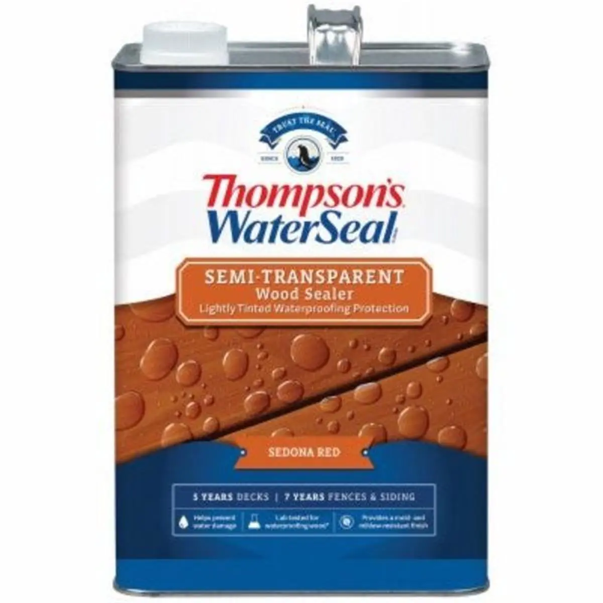 212 MAIN Thompsons Waterseal 185950 1 gal Semi-Transparent Wood Waterproofing Stain, Sequoia Red - for Automotive & Motorcycle Paint Care