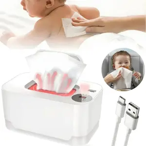 Baby Care Wet Wipe Heater with LED Light, Adjustable Temperature 55-65, Portable USB Powered, Large Capacity, Perfect Gift for Newborns