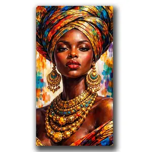 Large Size African Woman Diamond Painting, DIY Diamond Art Decor, Spiritual Art for Meditation, Modern Home Decor, Perfect Gift