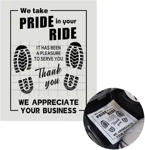 100 count Paper Floor Mats for , Disposable White Automotive Floor Mats  Paper,   Foot Pads Protective Papers, Thank You Mats for  Detailing, Auto Dealership (20" x 16")