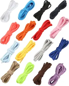 16 Pairs Oval Shoe Laces, Half Round 1/4" Shoelaces 23"-78", Shoe Strings for Athletic Running Sneakers