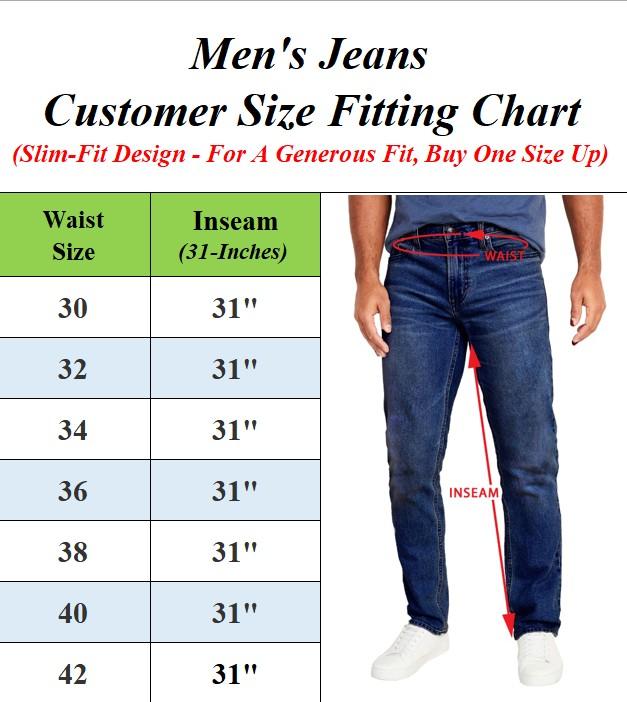 Men's 2 Pack Flex Stretch Slim Straight Jeans with 5 Pocket (Sizes, 30-42)