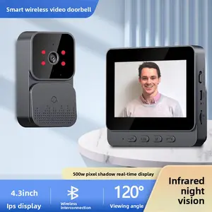 Smart Wireless Video Doorbell with 4.3 Inch Screen HD Security Camera Motion Activated Two Way Audio Night Vision Cloud Storage Weatherproof Easy Install