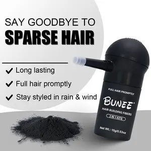 BUNEE Hair Thickening Fibers (15g All-in-One Set) – Instantly Adds Volume, Precisely Covers Thinning Areas, Designed for People with Sparse Hair Hairstyling Texturizing Powder Volumizing