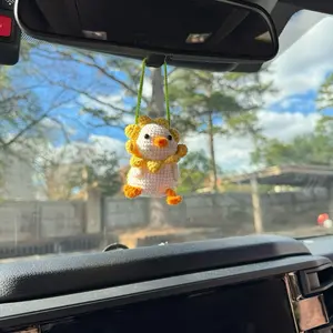 Crochet Duck Hangable Made in Texas Car Hangable Premium Yarns Handmade Decorative Functional Keychain Option
